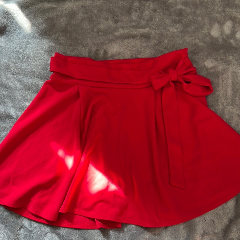Red skater skirt